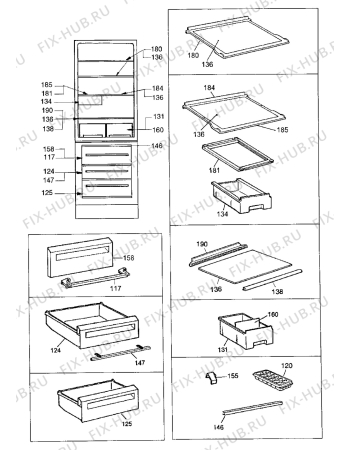 Взрыв-схема холодильника Electrolux ER3415B - Схема узла Internal parts